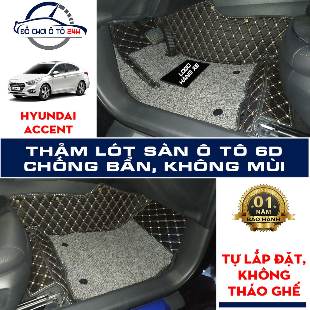 Thảm lót sàn ô tô 6D Hyundai Accent 2013-2021 bảo vệ sàn xe, không mùi, không thấm nước