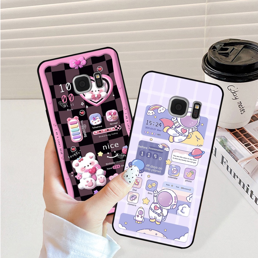 Ốp lưng Samsung Note 5 - S6 - S6 Edge - S7 - S7 Edge hình gấu, vũ trụ ngân hà chibi. ốp chống sốc bền đẹp