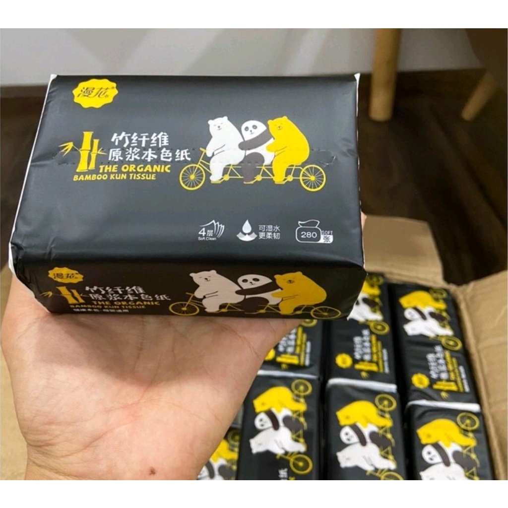 Giấy Gấu Trúc Nineshield  , Thùng 30 Gói Siêu Dai Mềm Mịn Mẫu Mới 2023