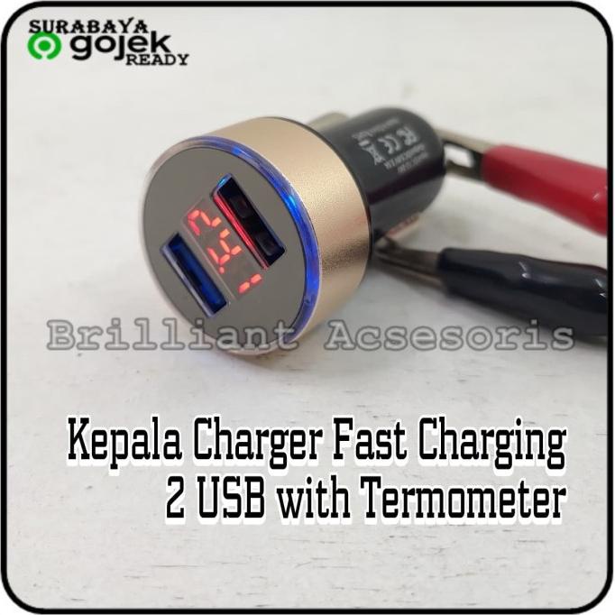 Bật Lửa Điện Tử Tích Hợp 2 Cổng Sạc USB Và Nhiệt Kế