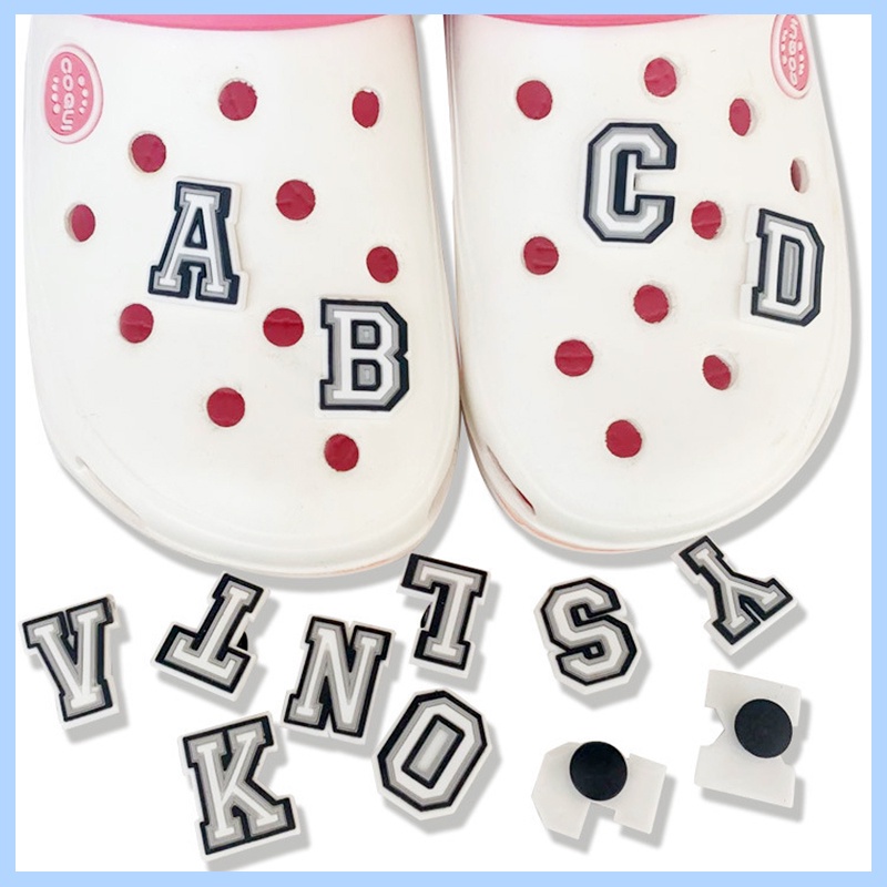 Phụ kiện Jibbitz, Sticker Gắn Giày Dép Crocs Nhựa PVC Mềm Hình Chữ Cái Và Số