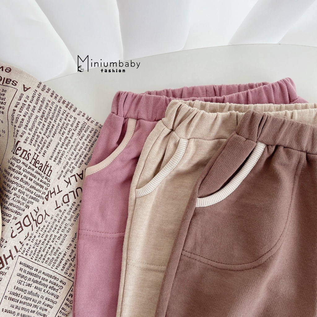 Quần nỉ bé gái dễ thương xinh xắn, quần dài thu đông hàng đẹp bé gái