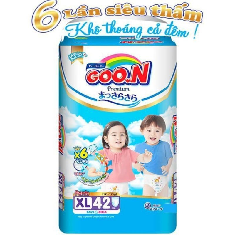Tã Bỉm Goon Premium NB70/S64/M60/L50/XL46/M50/L46/XL42/XXL36/XXXL26 cắt tem