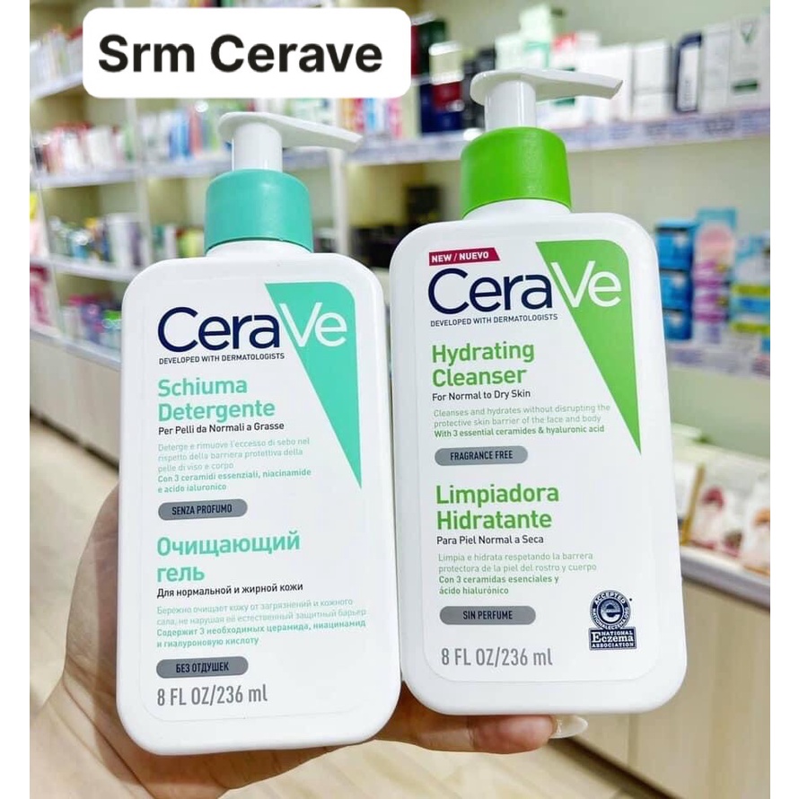Sữa rửa mặt CeraVe Hydrating/Foaming Facial size 236ml/473ml