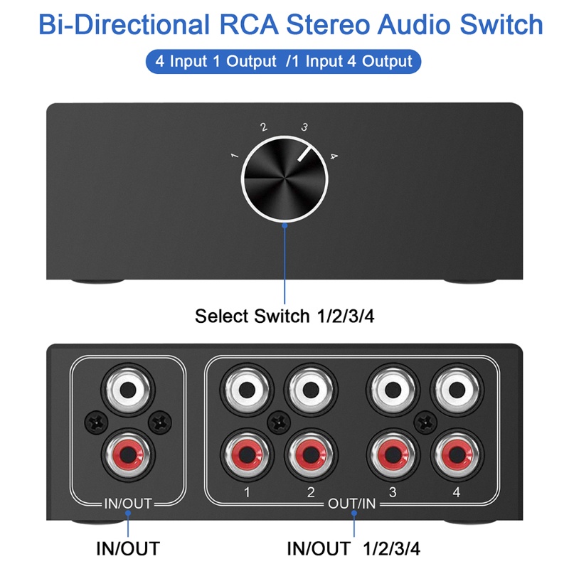 Bộ chia cổng âm thanh RCA bằng kim loại