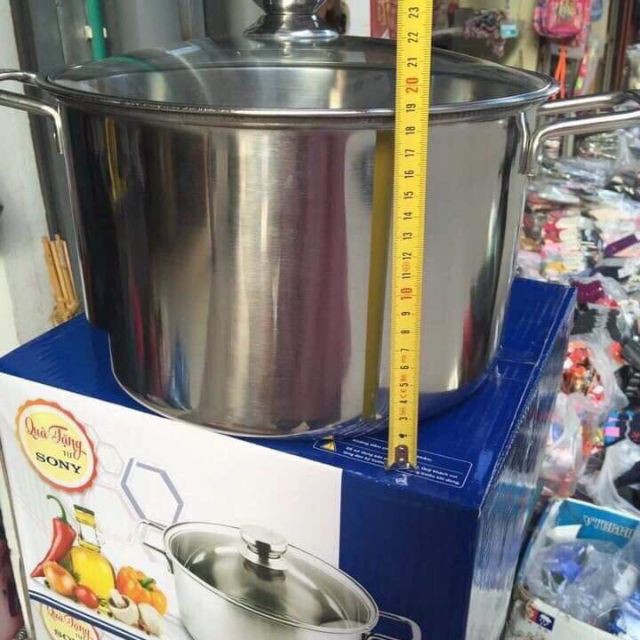 Nồi luộc gà 30cm - Nồi xửng hấp inox cao cấp