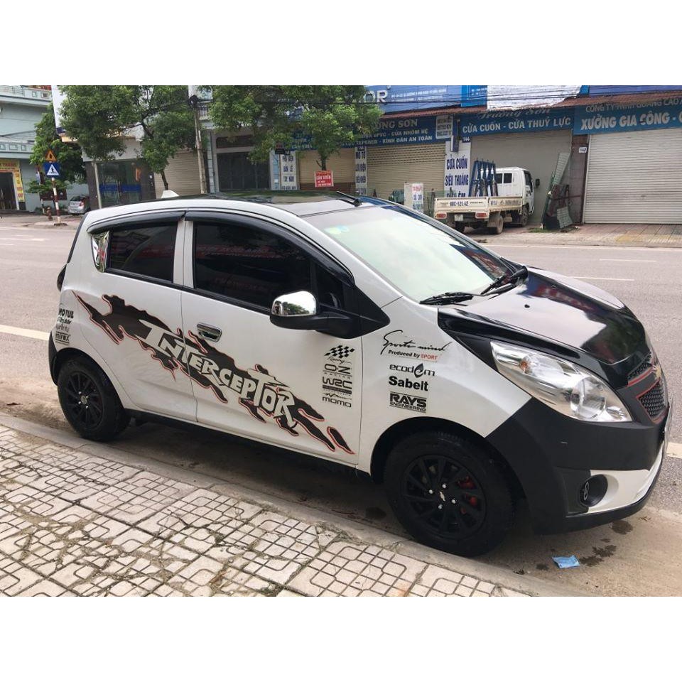 Tem Dán Xe Matiz Spark Trắng Sport ( Tem 2 sườn )