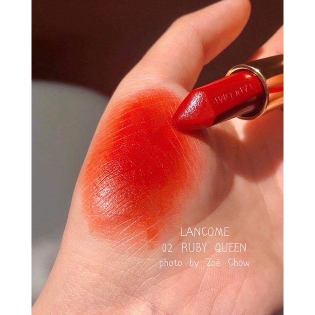 Son Lancome ruby queen màu 02 đỏ cam gạch siêu đẹp
