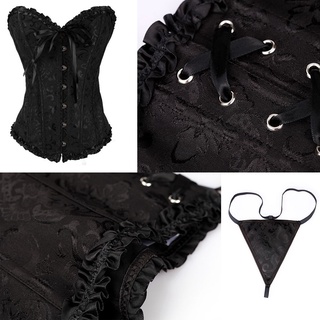 TUPABA  Áo Corset Thắt Dây Phong Cách Gothic