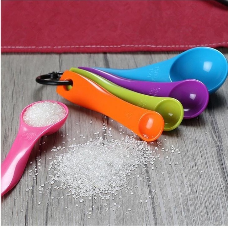 Set 5 thìa đong gia vị, muỗng đo lường, định lượng bột, sữa bằng nhựa an toàn