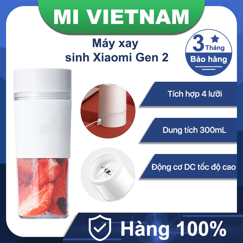 [Mã 252ELSALE hoàn 7% xu đơn 300k] Máy xay sinh tố cầm tay Xiaomi 300ml