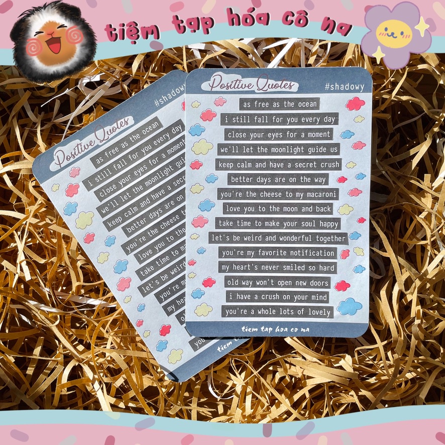 Sticker chữ tổng hợp các câu quote ngắn - Hình dán trang trí bullet journal,trang trí sổ - tiemtaphoacona