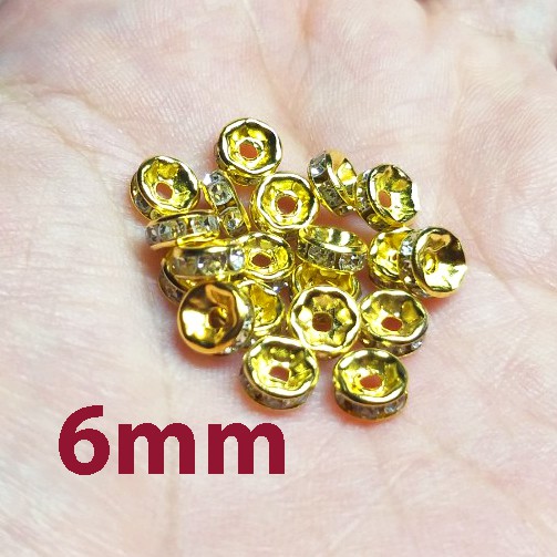 Gói 20 chặn soàn bánh xe Kim loại Mạ Đủ màu gắn hạt đá lấp lánh sáng đẹp làm trang sức thủ công