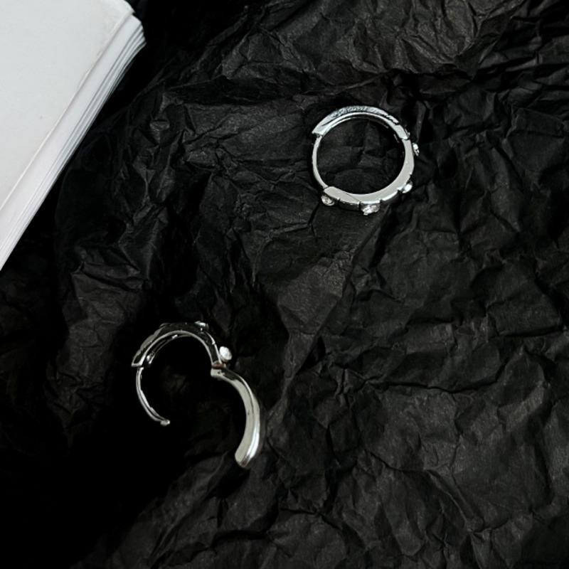 Bông tai chuôi bạc 925 hình vòng tròn đính kim cương phong cách Hàn Quốc sang trọng 19A1589