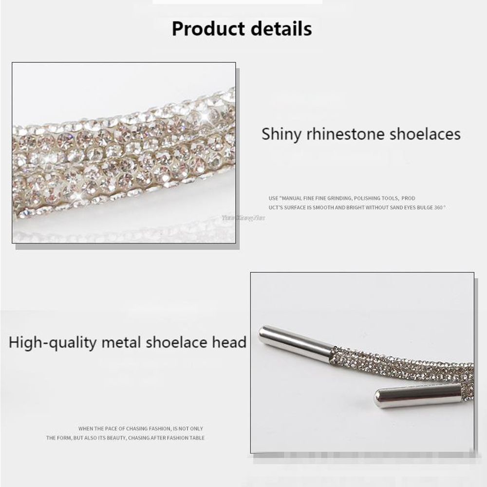 NEXTSHOP 1PC Luxury|ShoeLaces Fashion Bright Strings Diamond Shoe Laces Accessories DIY Cross Braiding Strap Drawstring Sneakers Laces/Multicolor