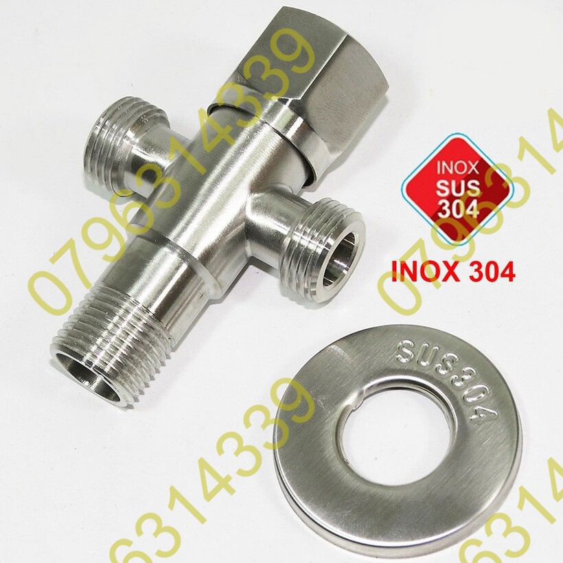 Van T cầu , t cầu. Giảm áp chia bồn cầu Inox SUS 304,Van T Chia Nước cho vòi xịt vệ sinh và bồn cầu inox. Van T cầu 304