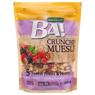 Ngũ Cốc Bakalland Muesli 5 Loại Trái Cây Rừng Và Mật Ong Túi 300G