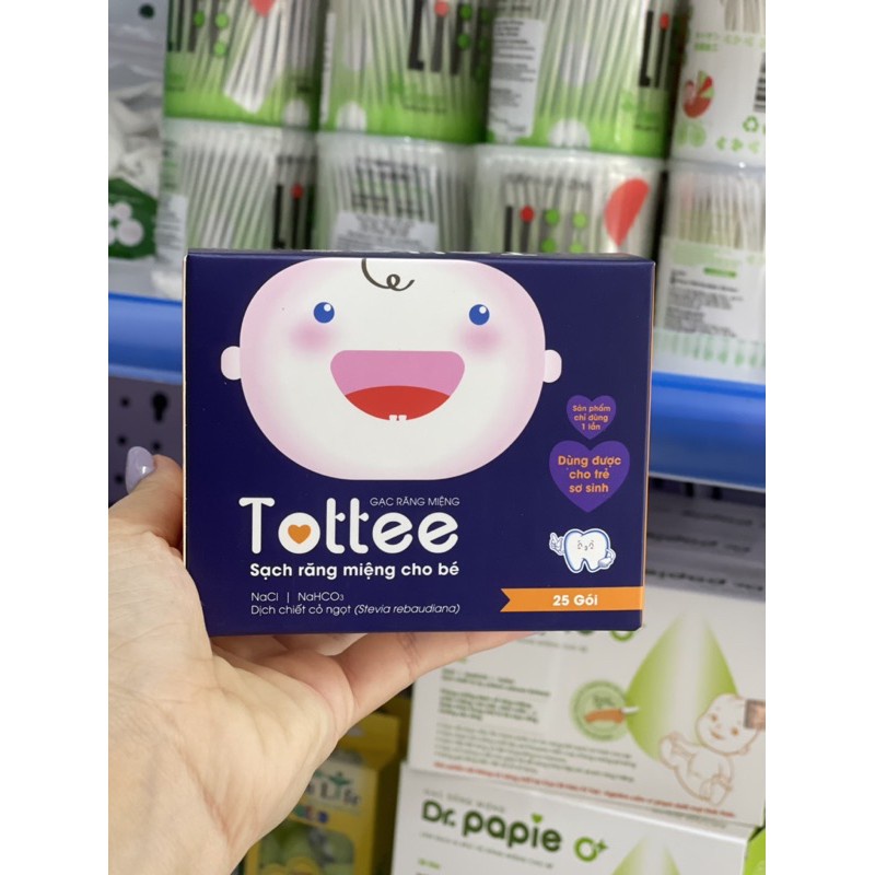 Gạc rơ lưỡi/ tưa lưỡi Totte hộp 25 gói