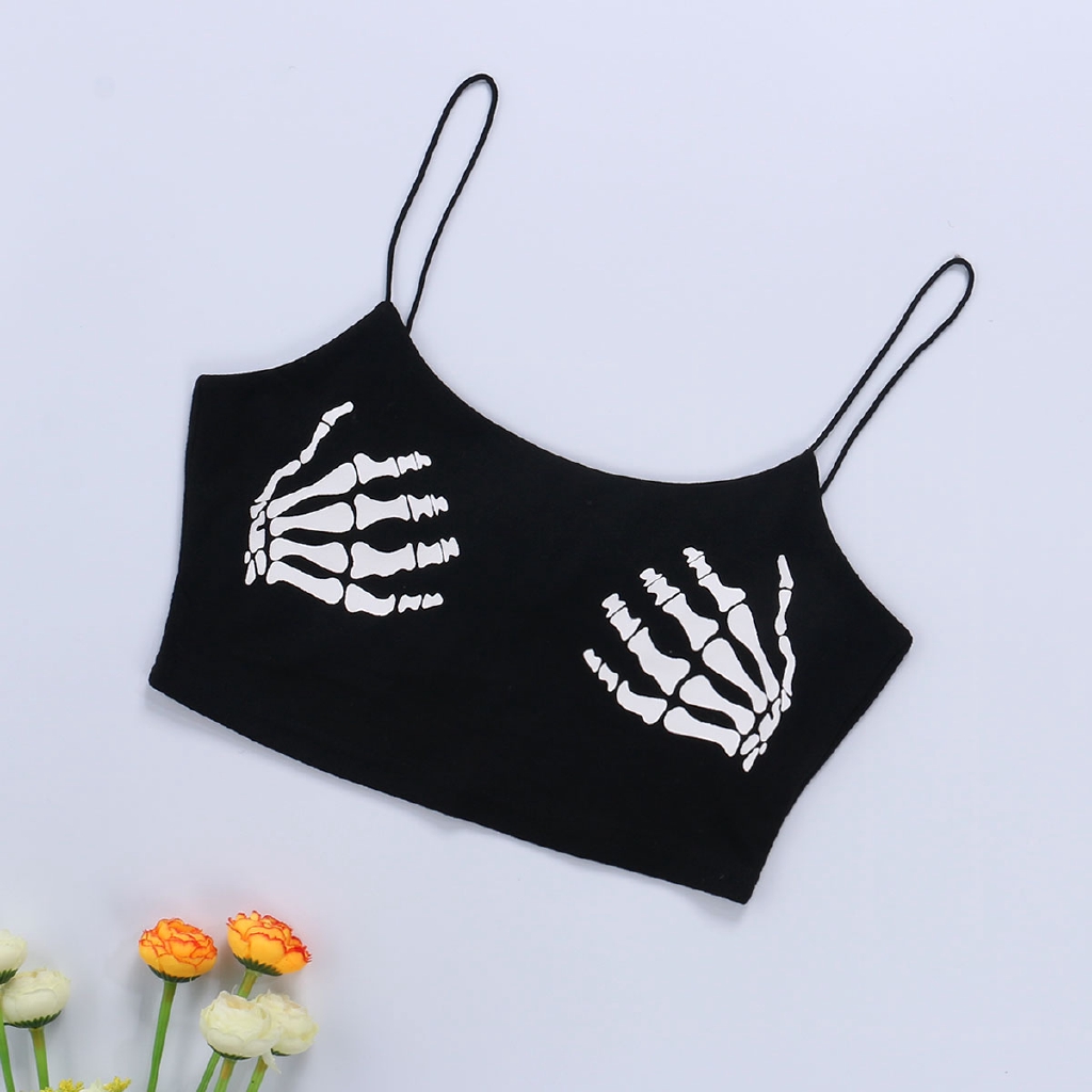 Áo Lửng Hai Dây In Họa Tiết Quyến Rũ Dành Cho Nữ