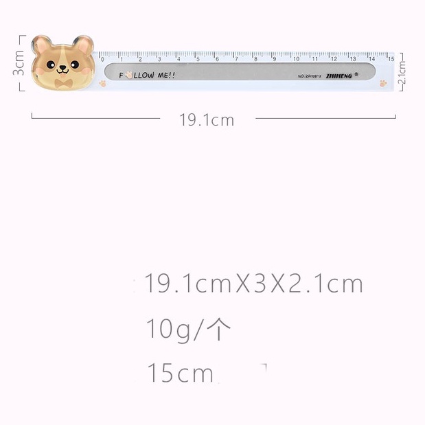 Thước Kẻ Động Vật Trong Suốt Nhựa Acrylic 15 CM Siêu Cute ... Molangshop