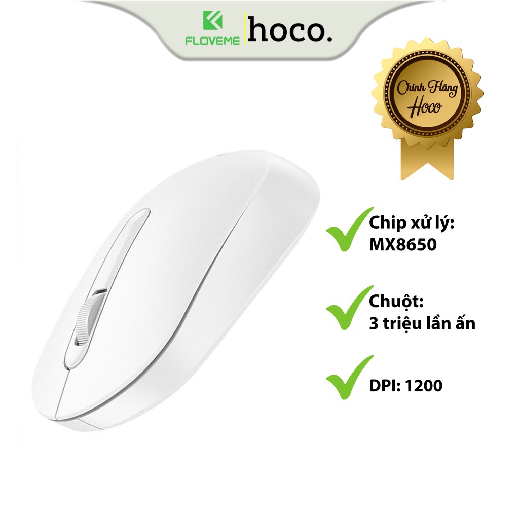 Chuột Không Dây Hoco GM14 Dành Cho PC Và Laptop, Nhựa ABS, Trọng Lượng Nhẹ, Nhỏ Gọn, Chống Xước, DPI 1200, Chíp MX8650.