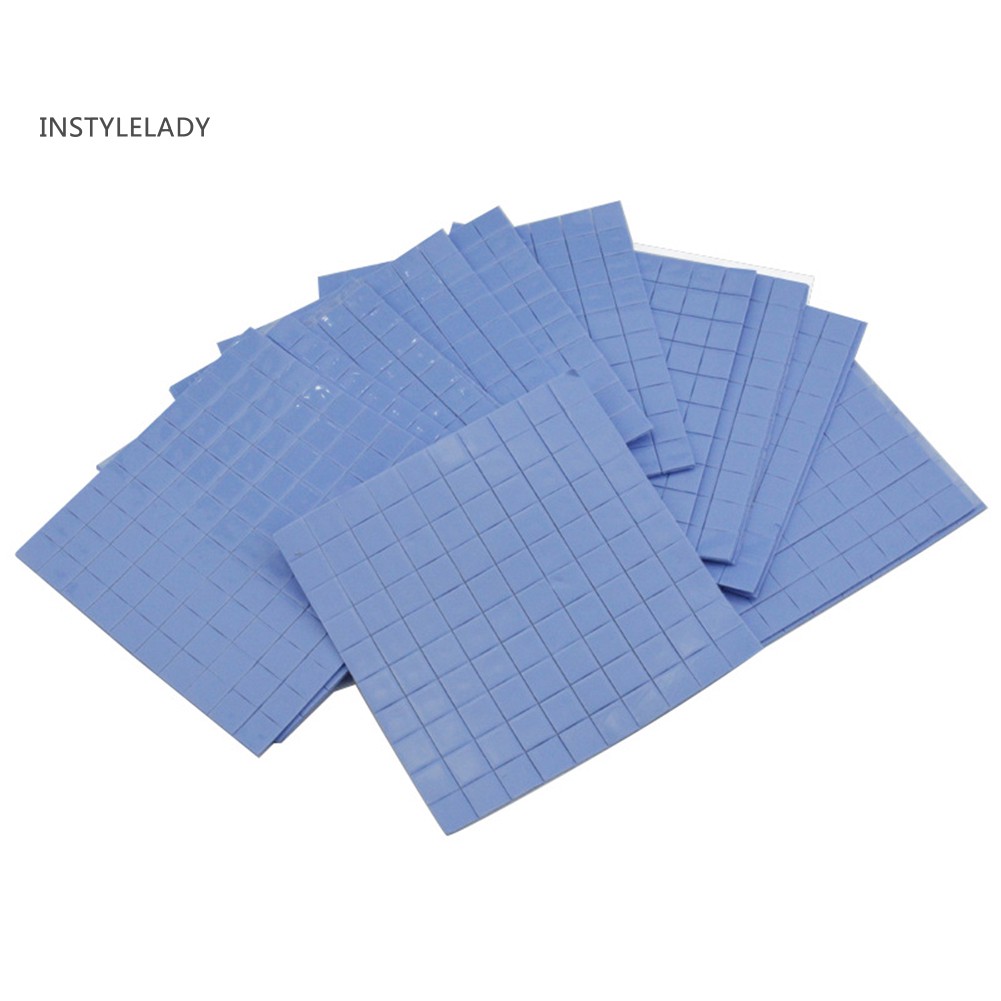 ✌ly 100Pcs 10x10x1mm Thermal Pad GPU Heatsink Cooling Conductive Silicone Cushion