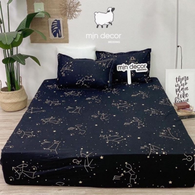 Bộ ga gối bò sữa cottong poly đủ kích thước m6 m8 2m