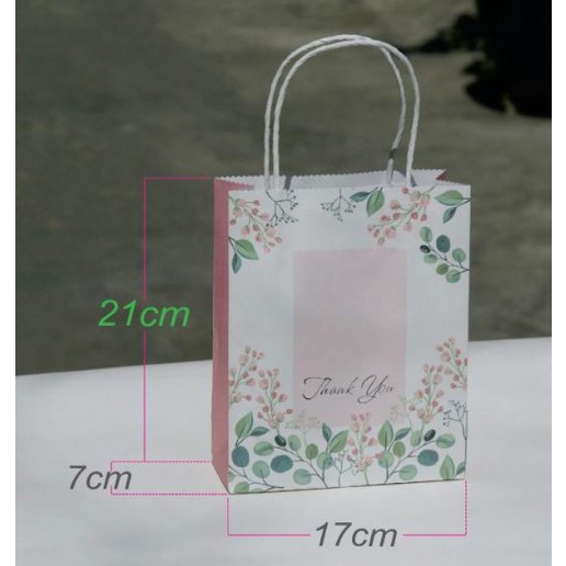Túi giấy Kraft trắng (mẫu số 31) đựng phụ kiện thời trang size 21x17x7 cm
