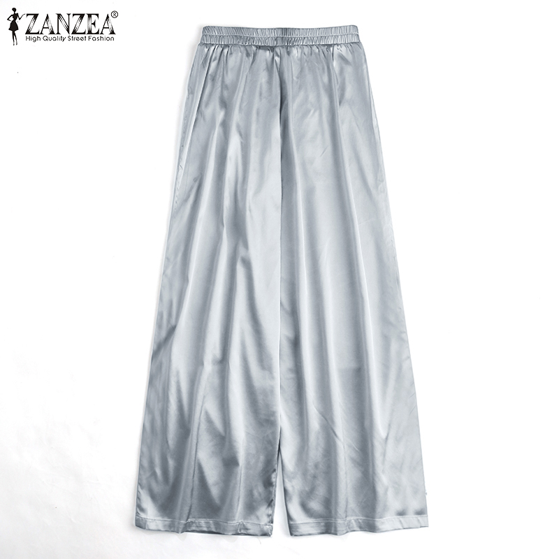 ZANZEA Bộ Đồ Ngủ Dài Cổ Chữ V Màu Trơn Thời Trang Cho Nữ | BigBuy360 - bigbuy360.vn