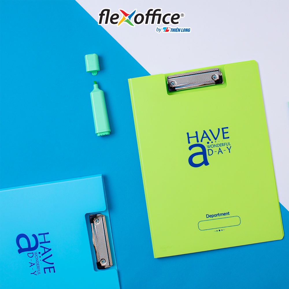 Bìa trình ký kép màu Pastel nhựa PP Thiên Long Flexoffice FO-CB03 màu ngẫu nhiên