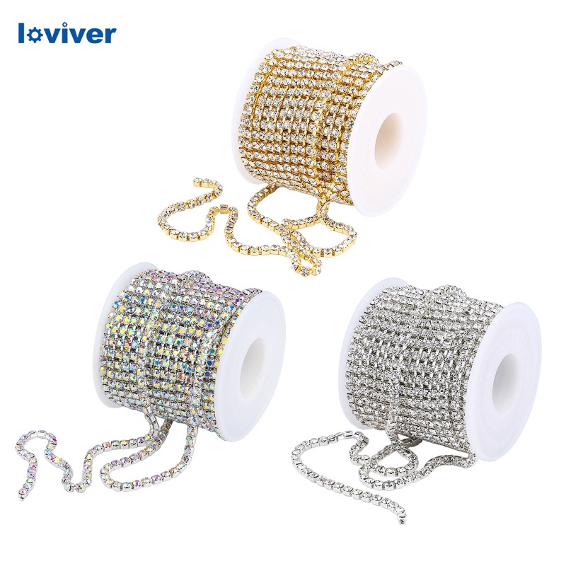 DIY Crystal 10 Yard Kim cương giả Đóng dây chuyền Thủ công may trong suốt