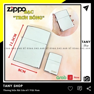 𝘽𝙖̣̂𝙩 𝙇𝙪̛̉𝙖 đồng nguyên khối 𝒁𝒊𝒑𝒑𝒐 KHỔNG LỒ ZPKL08 mẫu màu bạc bóng trơn- Hôt quẹt 𝒁𝒊𝒑𝒑𝒐 TANY SHOP