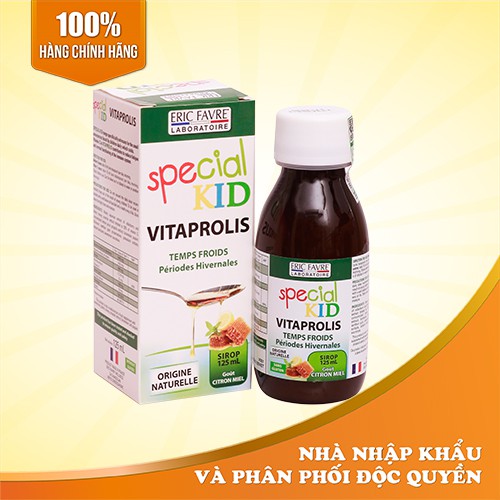 Siro ho chống viêm đường hô hấp thành phần tự nhiên dành cho trẻ em - Special Kid Vitaprolis - Nhập khẩu Pháp (125ml)