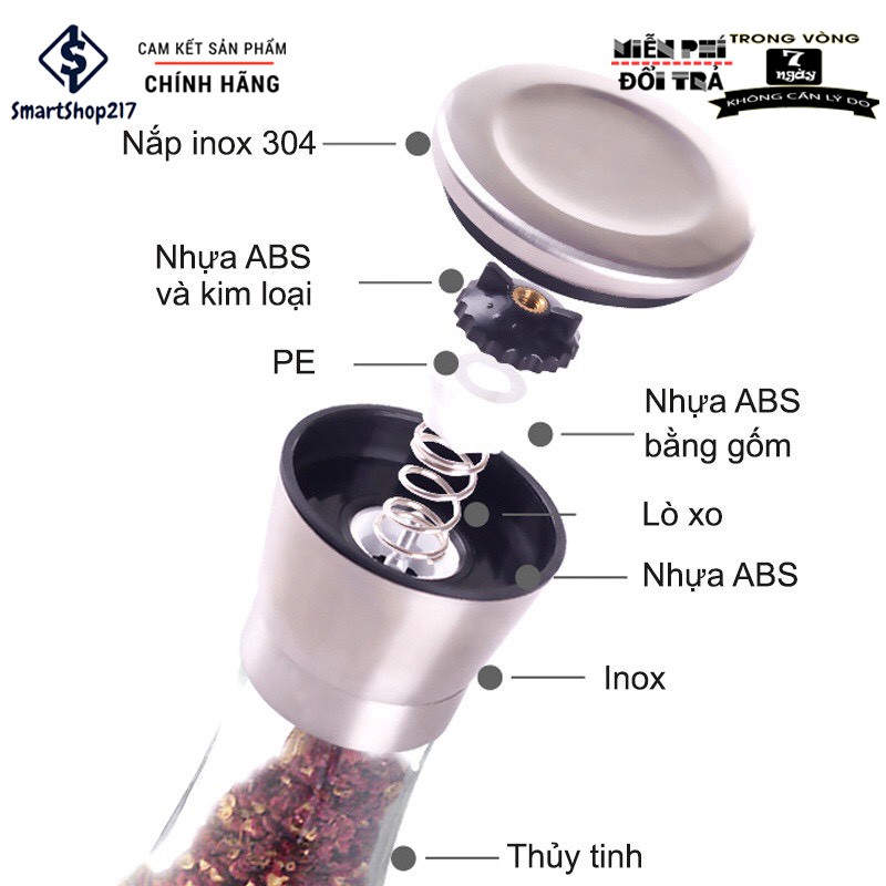 Lọ Xay Tiêu Cầm Tay INOX 304 Cao Cấp | BigBuy360 - bigbuy360.vn