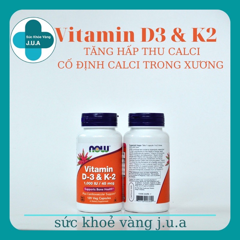 VITAMIN D3&K2 - CHẮC XƯƠNG | Thế Giới Skin Care
