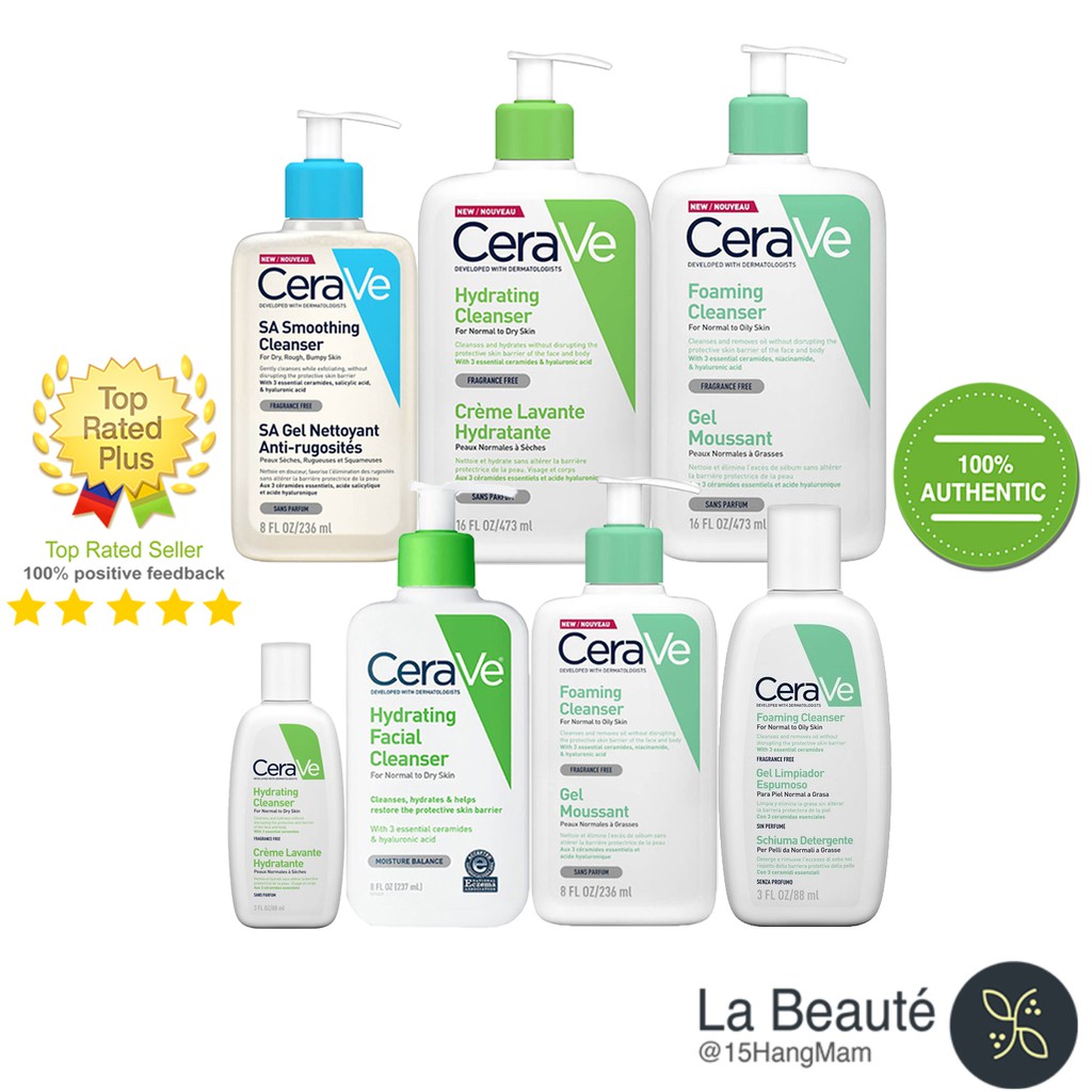 Cerave Cleanser - Sửa Rửa Mặt Từng Loại Da [88m/236ml/237ml/472ml] | BigBuy360 - bigbuy360.vn