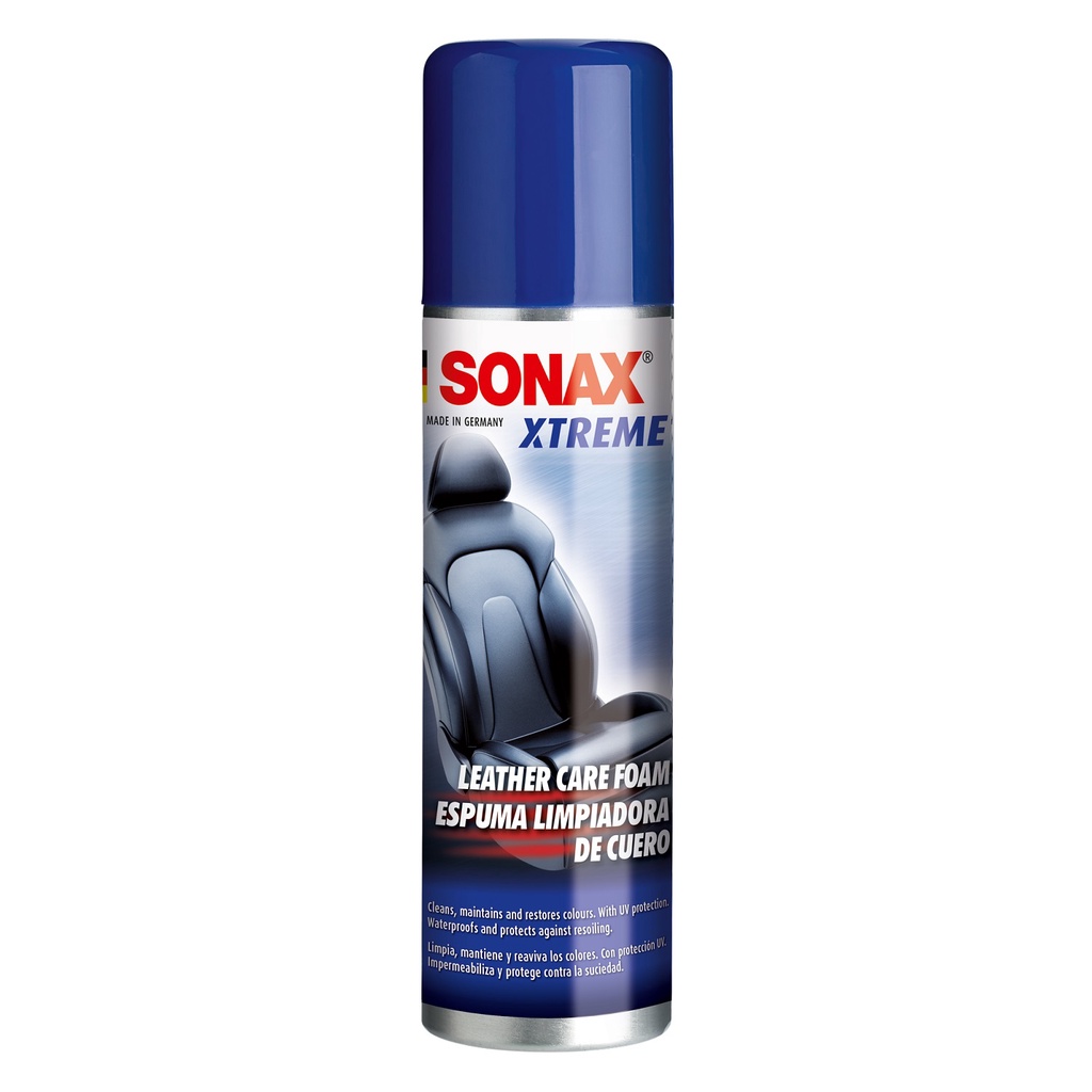 Chai xịt bọt làm sạch nhanh và dưỡng ghế da chuyên dụng Sonax 289100 250ml - Không cần nước, kéo dài tuổi thọ da