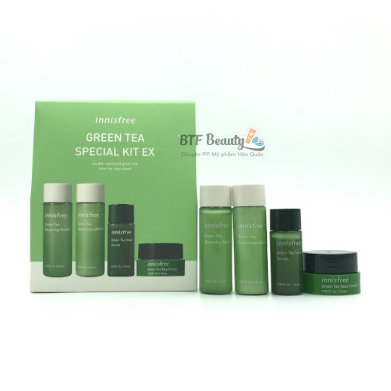 Bộ dưỡng da mini chiết xuất trà xanh Innisfree Green Tea Special Kit Date 29/10/2023