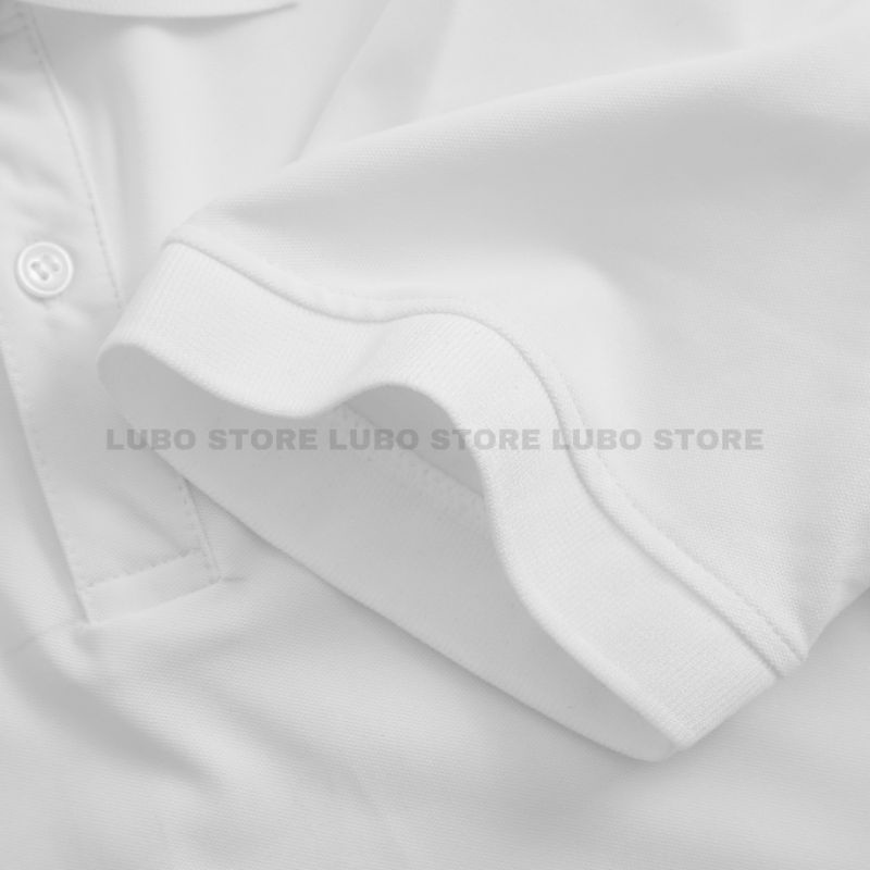 Áo thun nam nữ polo cổ trụ cotton thêu chữ