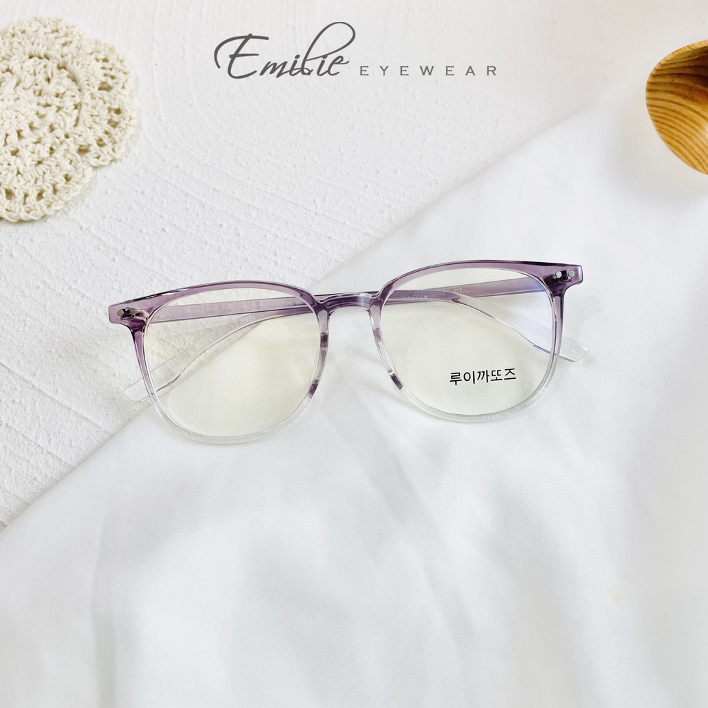 Gọng kính vuông bầu nhựa dẻo màu ombre Kính mắt Emilie phụ kiện thời trang 20303