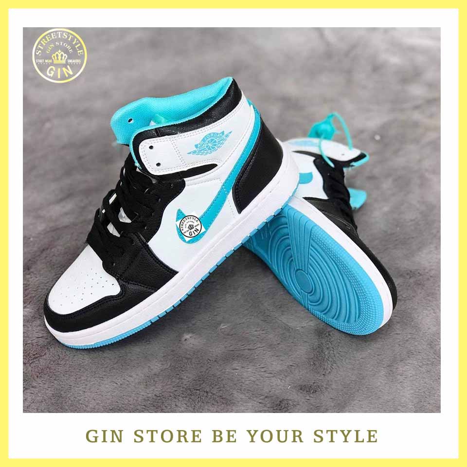 [Mã FATHANG5 giảm 10K đơn 50K] Giày Sneaker JD 1 cổ cao xanh ngọc - ( KÈM HÌNH THẬT ) - Gin Store (Gin Store V)