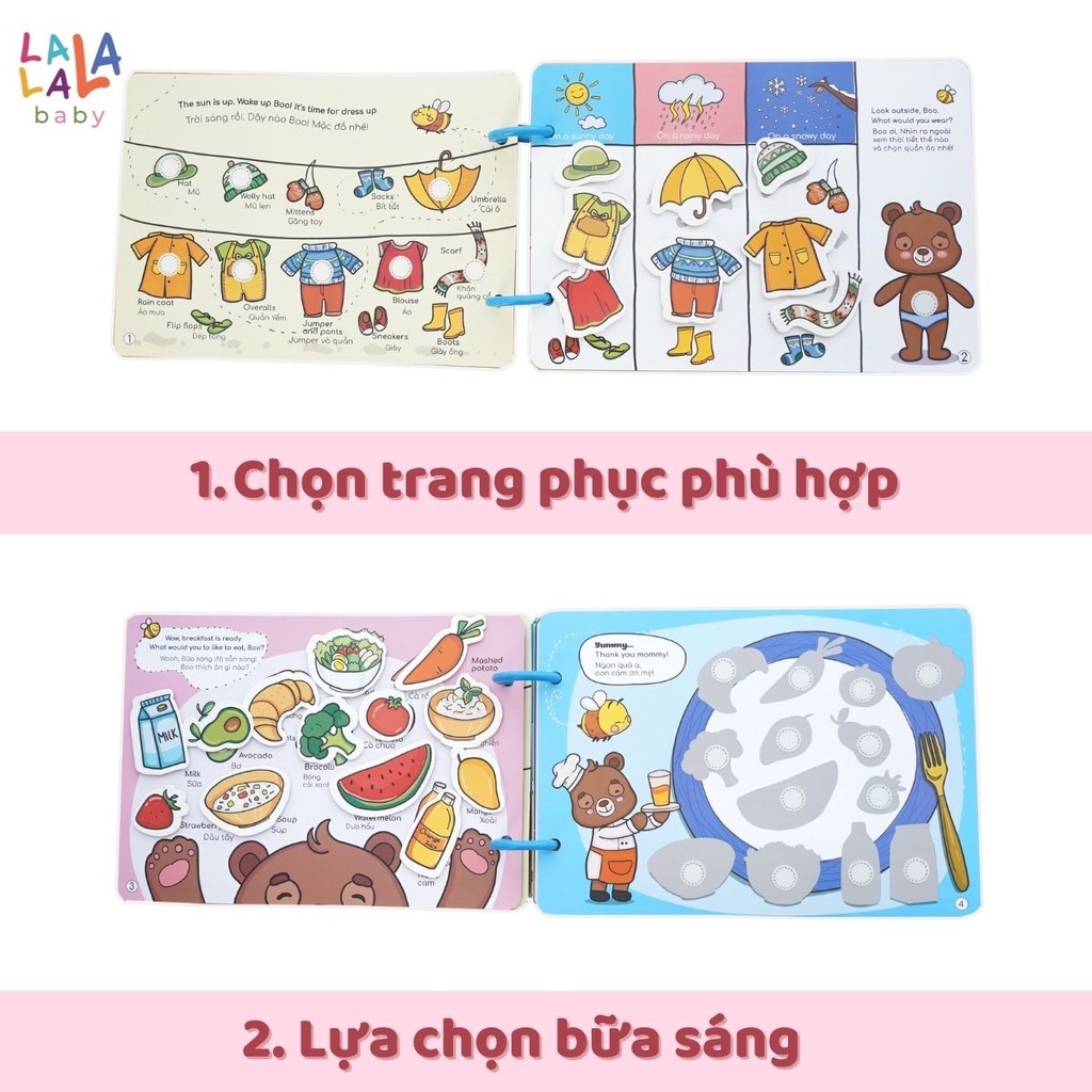Học Liệu Bóc Dán Busy Book Cho Bé Lalala Baby Nhiều Chủ Đề Đa Dạng - Song Ngữ Anh Việt