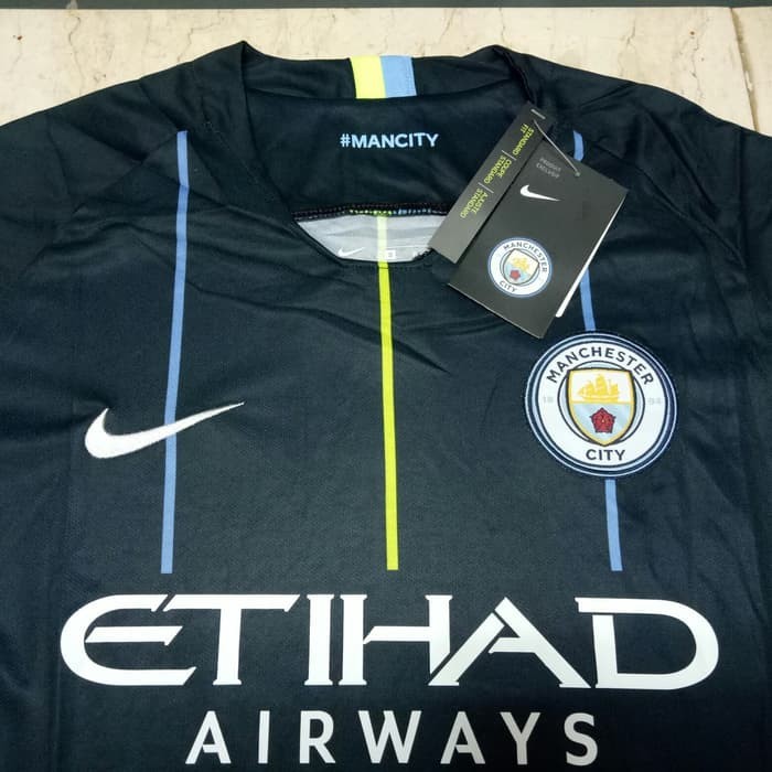 Áo Thun Thể Thao In Họa Tiết Bola Man City Away 18 / 19 2018 / 2019