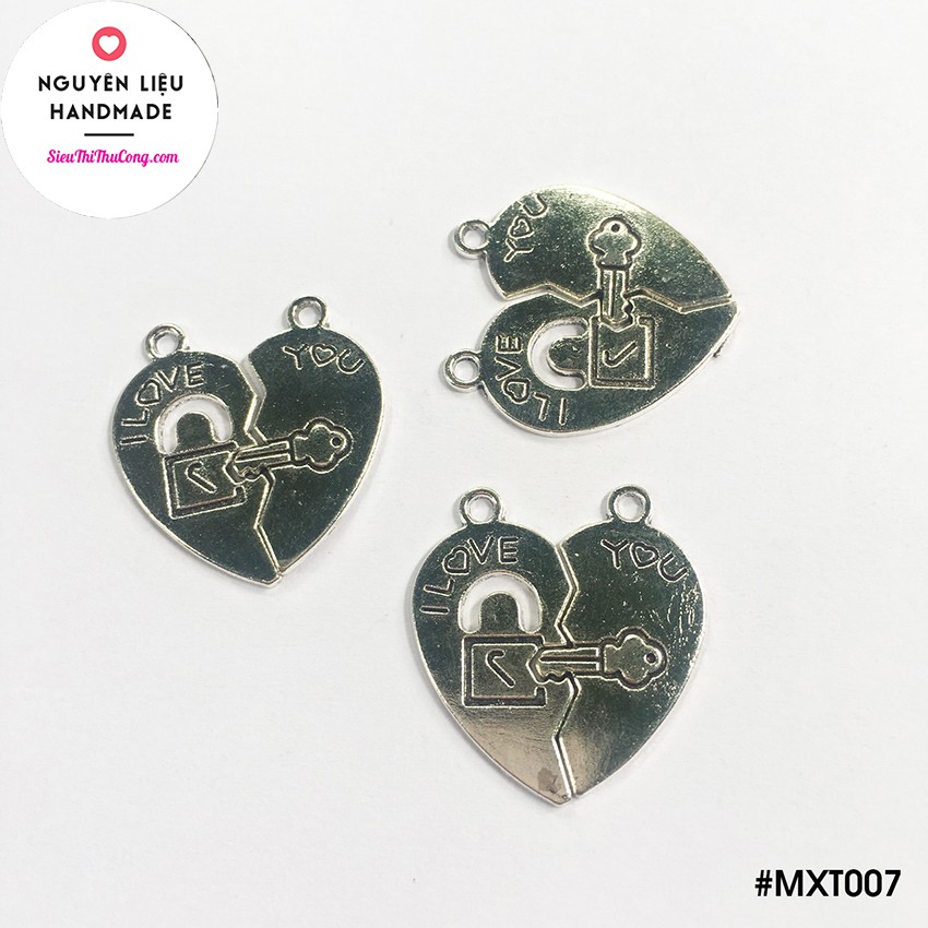 MXT007 - Mặt xi trắng trái tim cặp i love you - Bịch 3 cái/10gr