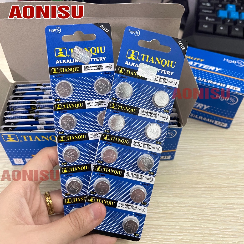 Pin LR44H/LR41H/LR1130H (VĨ 10 VIÊN) - Pin Nút áo, Chuyên Dùng Trong Các Thiết Bị Điện Tử, Đồng Hồ , đồ chơi.. Aonisu