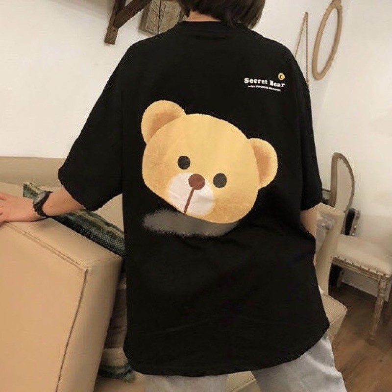Áo thun FREESIZE FREESHIPÁo thun tay lỡ mặt gấu [ao thun unisex