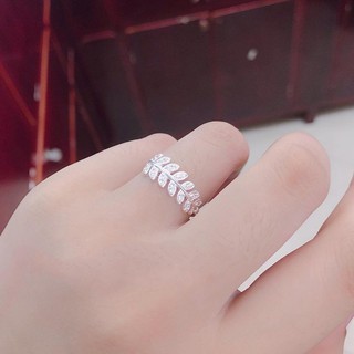 Nhẫn Lá Bạc Ta Đính Đá Cực Cute