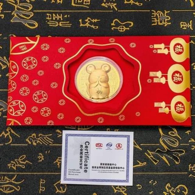 BAO LÌ XÌ CHUỘT VÀNG 24K - Video thật, giấy kiểm định vàng