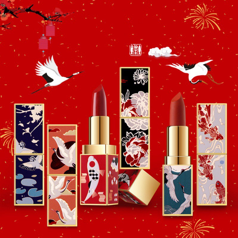 [Hàng mới về] Son môi dưỡng ẩm lâu trôi hiệu ứng lì phong cách trung hoa