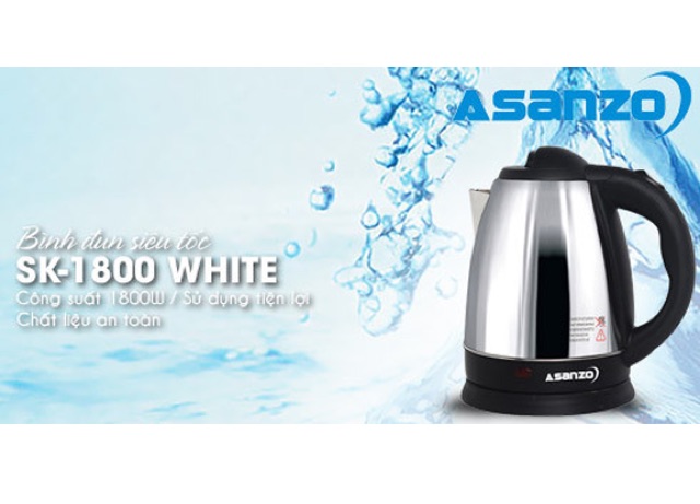 Ấm Siêu Tốc ASANZO MODEL SK1800- 1.8L